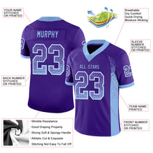 Load image into Gallery viewer, Custom Purple Light Blue-White Drift Fashion Football Jersey
