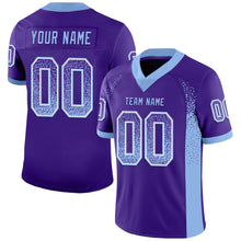 Load image into Gallery viewer, Custom Purple Light Blue-White Drift Fashion Football Jersey
