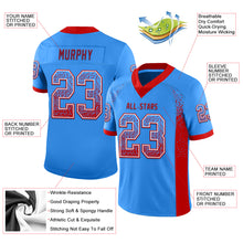 Load image into Gallery viewer, Custom Powder Blue Red-White Drift Fashion Football Jersey

