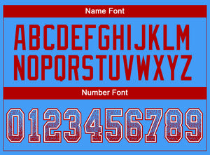 Custom Powder Blue Red-White Drift Fashion Football Jersey