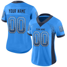 Load image into Gallery viewer, Custom Powder Blue Navy-White Drift Fashion Football Jersey
