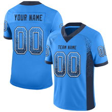 Load image into Gallery viewer, Custom Powder Blue Navy-White Drift Fashion Football Jersey
