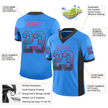 Load image into Gallery viewer, Custom Powder Blue Black-Pink Mesh Drift Fashion Football Jersey
