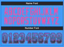 Load image into Gallery viewer, Custom Powder Blue Black-Pink Mesh Drift Fashion Football Jersey
