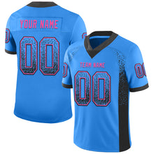 Load image into Gallery viewer, Custom Powder Blue Black-Pink Mesh Drift Fashion Football Jersey
