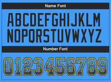 Load image into Gallery viewer, Custom Powder Blue Black-Gold Mesh Drift Fashion Football Jersey
