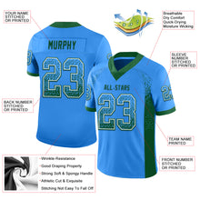 Load image into Gallery viewer, Custom Powder Blue Green-White Mesh Drift Fashion Football Jersey
