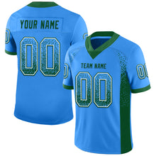 Load image into Gallery viewer, Custom Powder Blue Green-White Mesh Drift Fashion Football Jersey
