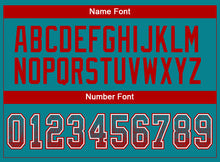 Load image into Gallery viewer, Custom Teal Red-White Drift Fashion Football Jersey
