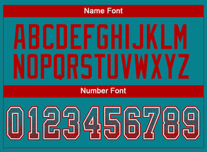 Custom Teal Red-White Drift Fashion Football Jersey