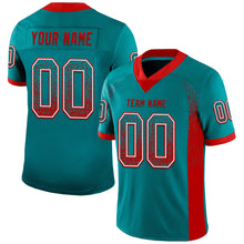 Load image into Gallery viewer, Custom Teal Red-White Drift Fashion Football Jersey
