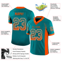 Load image into Gallery viewer, Custom Teal Orange-White Drift Fashion Football Jersey
