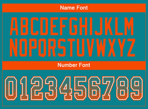Custom Teal Orange-White Drift Fashion Football Jersey