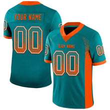 Load image into Gallery viewer, Custom Teal Orange-White Drift Fashion Football Jersey
