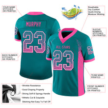 Load image into Gallery viewer, Custom Teal Pink-White Drift Fashion Football Jersey
