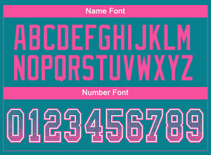 Custom Teal Pink-White Drift Fashion Football Jersey