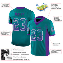Load image into Gallery viewer, Custom Teal Purple-White Drift Fashion Football Jersey
