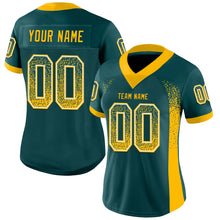 Load image into Gallery viewer, Custom Midnight Green Gold-White Drift Fashion Football Jersey
