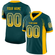 Load image into Gallery viewer, Custom Midnight Green Gold-White Drift Fashion Football Jersey
