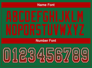 Custom Kelly Green Red-White Drift Fashion Football Jersey