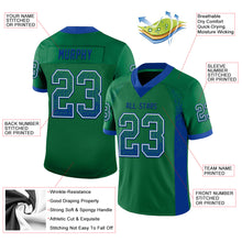 Load image into Gallery viewer, Custom Kelly Green Royal-White Drift Fashion Football Jersey
