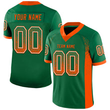 Load image into Gallery viewer, Custom Kelly Green Orange-White Drift Fashion Football Jersey
