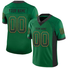 Load image into Gallery viewer, Custom Kelly Green Black-Old Gold Drift Fashion Football Jersey
