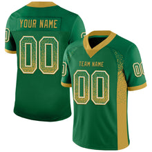 Load image into Gallery viewer, Custom Kelly Green Old Gold-White Drift Fashion Football Jersey
