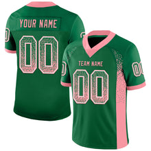 Load image into Gallery viewer, Custom Kelly Green Medium Pink-White Drift Fashion Football Jersey
