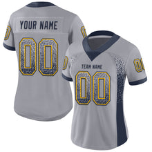 Load image into Gallery viewer, Custom Gray Navy-Gold Drift Fashion Football Jersey
