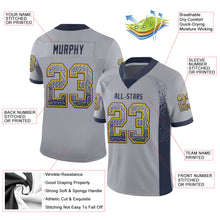 Load image into Gallery viewer, Custom Gray Navy-Gold Drift Fashion Football Jersey

