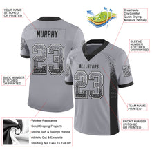 Load image into Gallery viewer, Custom Gray Black-White Drift Fashion Football Jersey
