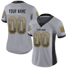 Load image into Gallery viewer, Custom Gray Black-Gold Drift Fashion Football Jersey
