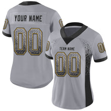 Load image into Gallery viewer, Custom Gray Black-Old Gold Drift Fashion Football Jersey
