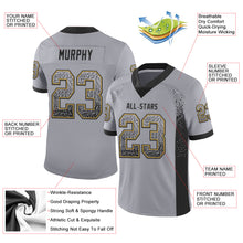 Load image into Gallery viewer, Custom Gray Black-Old Gold Drift Fashion Football Jersey
