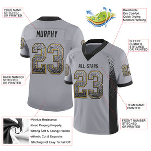 Custom Gray Black-Old Gold Drift Fashion Football Jersey