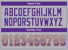 Load image into Gallery viewer, Custom Gray Purple-Gold Drift Fashion Football Jersey
