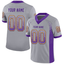 Load image into Gallery viewer, Custom Gray Purple-Gold Drift Fashion Football Jersey
