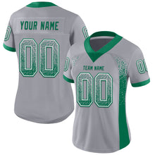 Load image into Gallery viewer, Custom Gray Kelly Green-White Drift Fashion Football Jersey

