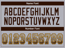 Load image into Gallery viewer, Custom Gray Brown-Gold Drift Fashion Football Jersey
