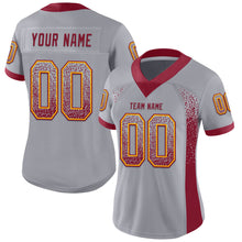 Load image into Gallery viewer, Custom Gray Crimson-Gold Drift Fashion Football Jersey
