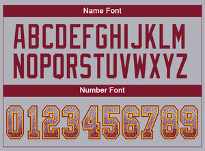 Custom Gray Crimson-Gold Drift Fashion Football Jersey