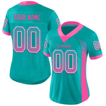 Load image into Gallery viewer, Custom Aqua Pink-White Drift Fashion Football Jersey
