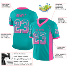 Load image into Gallery viewer, Custom Aqua Pink-White Drift Fashion Football Jersey
