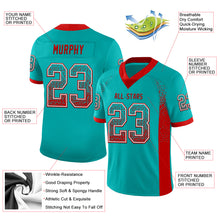 Load image into Gallery viewer, Custom Aqua Red-White Drift Fashion Football Jersey
