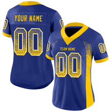 Load image into Gallery viewer, Custom Royal Yellow-White Drift Fashion Football Jersey
