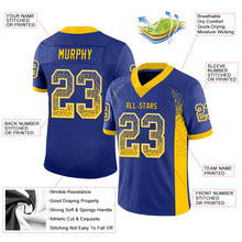 Load image into Gallery viewer, Custom Royal Yellow-White Drift Fashion Football Jersey
