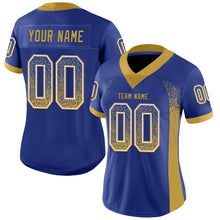 Load image into Gallery viewer, Custom Royal Old Gold-White Drift Fashion Football Jersey
