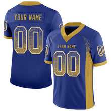 Load image into Gallery viewer, Custom Royal Old Gold-White Drift Fashion Football Jersey
