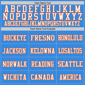 Custom Powder Blue Orange-White Mesh Authentic Throwback Football Jersey